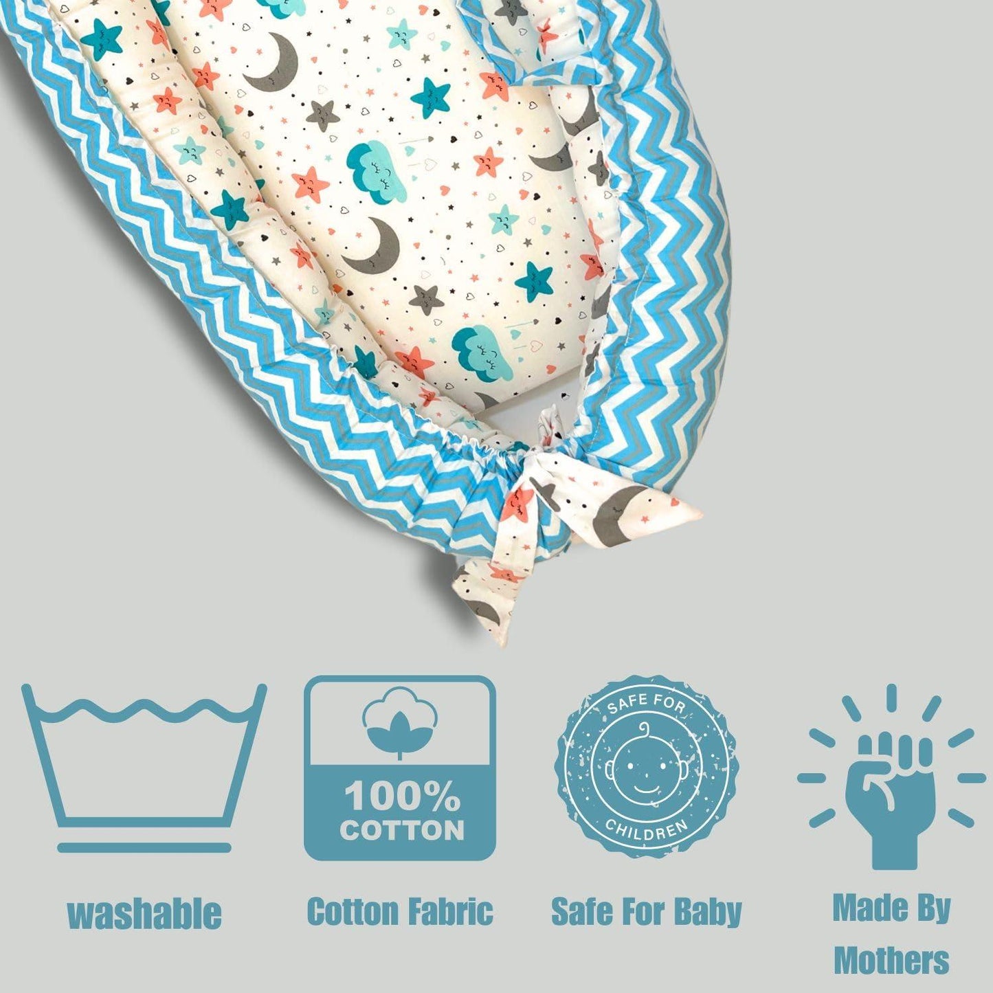 Giggli™ Premium Baby Nest Bed – 100% Cotton, Washable & Anti-Pressure Co-Sleeping Pod