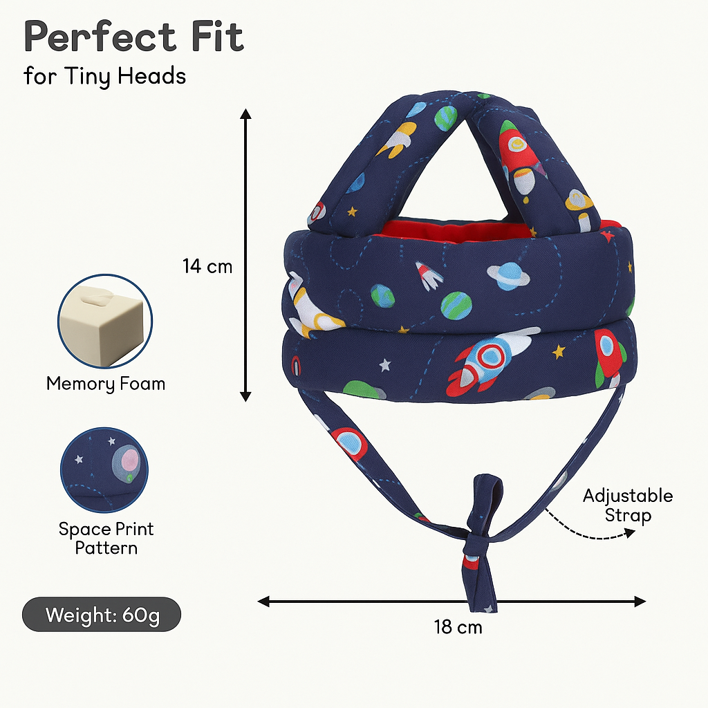Giggli™ 360° Protective Baby Safety Helmet | Adjustable Head Guard with Ear Protection & Soft Cushion | Ultra-Light & Breathable for Infants & Toddlers (For 6 Months to 3 Years)