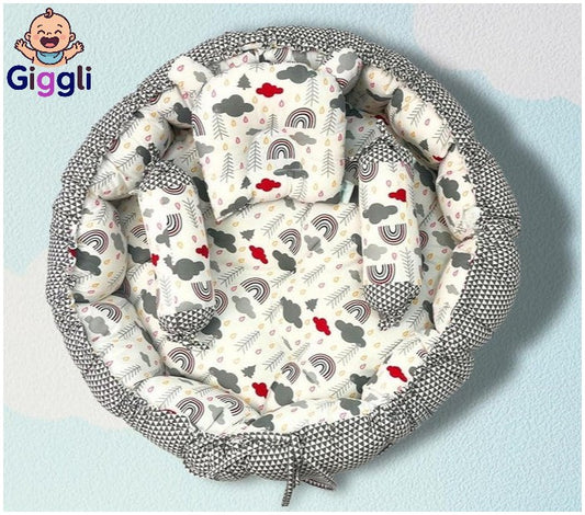 Giggli™ Baby Nest Bed – Ultra Soft Cotton Lounger for Newborn Comfort & Safety