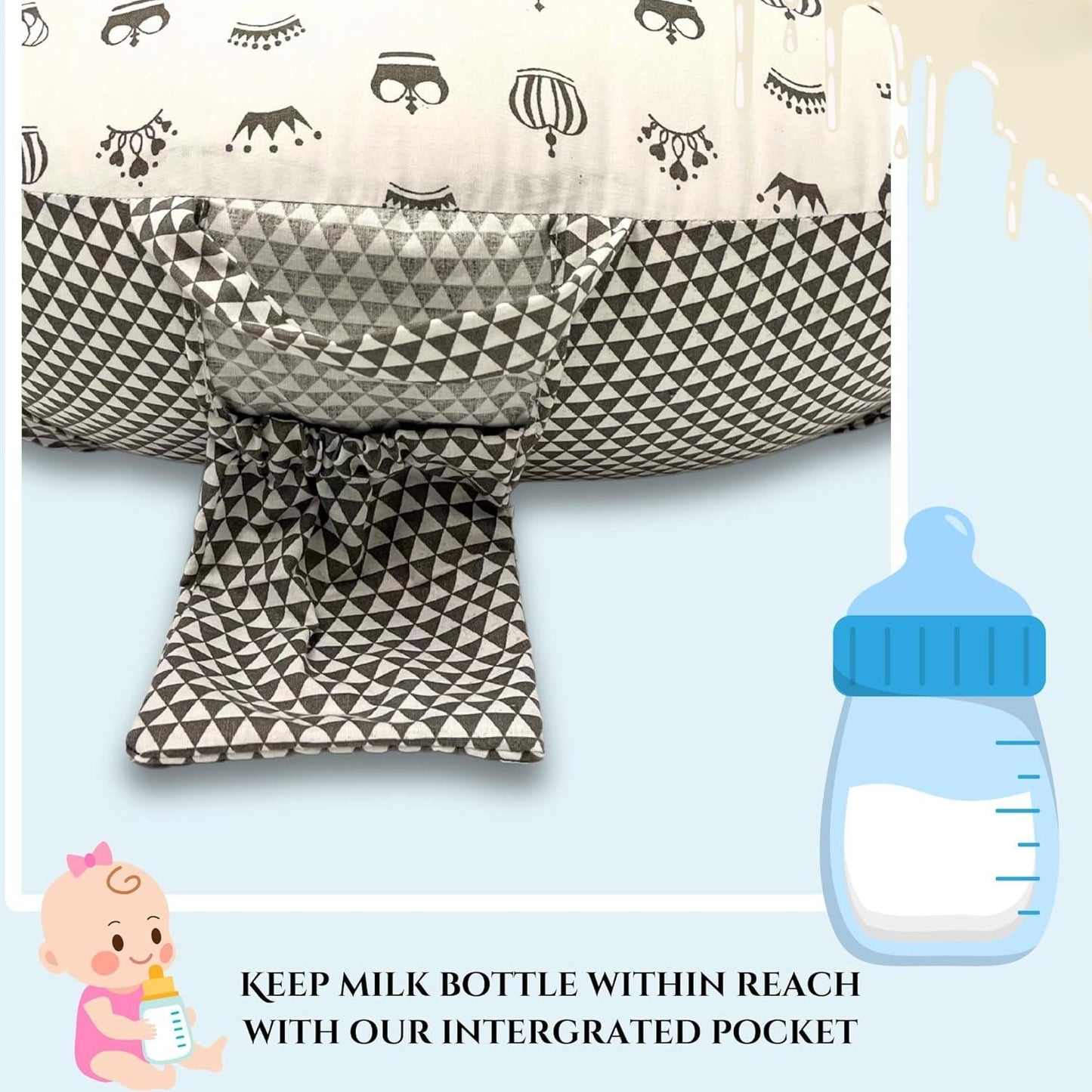Giggli™ 5-in-1 Multifunctional Royal Comfort Baby Pillow | Feeding, Sleeping & Support System