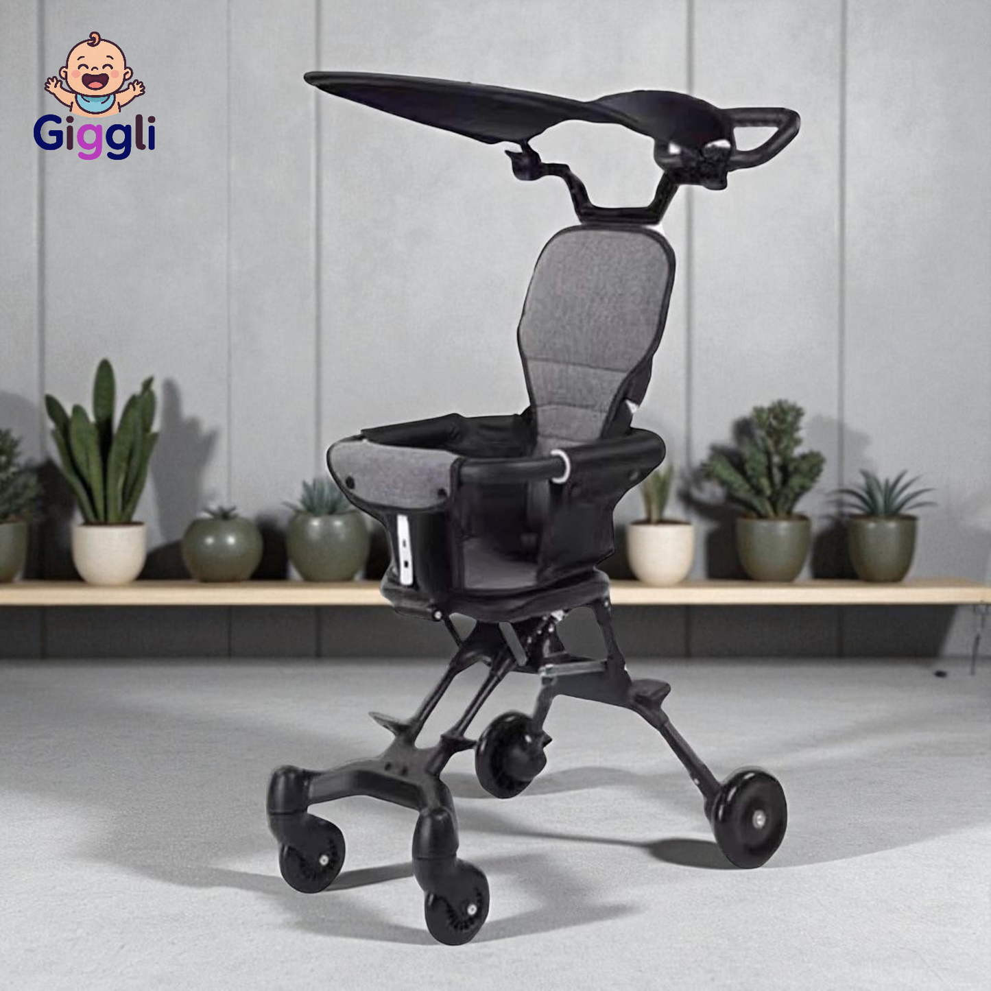 Giggli™ Ultra-Light Foldable Baby Stroller | One-Hand Quick Fold | 360° Wheels | Compact & Travel-Friendly
