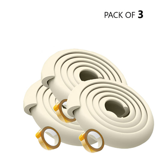 Giggli Baby Safety Foam Edge Guard – Corner & Edge Protector (Pack of 3) | Childproof Cushion Strips with Strong Adhesive