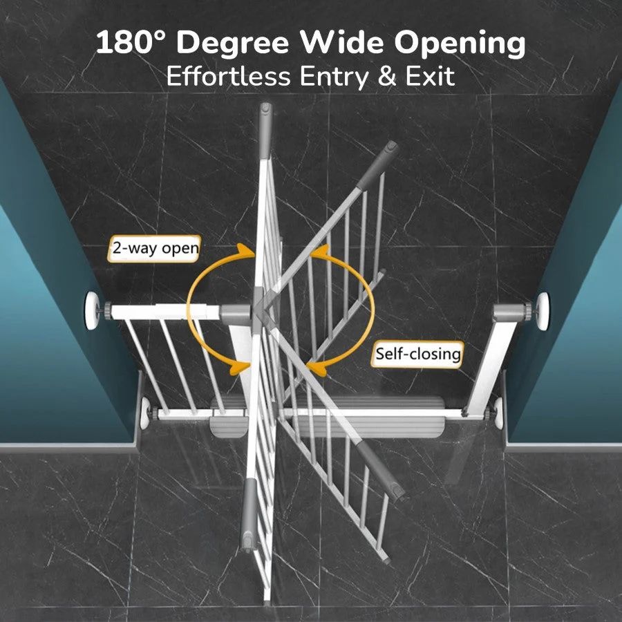 Giggli™ Ultimate Baby Safety Gate - Adjustable 76-83cm with 180° Wide Opening!