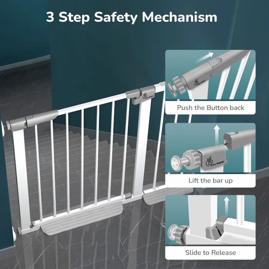 Giggli™ Ultimate Baby Safety Gate - Adjustable 76-83cm with 180° Wide Opening!