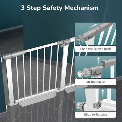 Giggli™ Ultimate Baby Safety Gate - Adjustable 76-83cm with 180° Wide Opening!