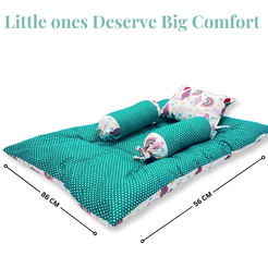 Giggli™ Reversible Baby Bedding Set with Mosquito Net – 6-in-1 Newborn Sleeping Kit (Cloud & Dot Print)