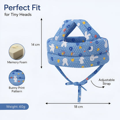 Premium Baby Head Protection Helmet (6 Months to 3 Years) – Memory Foam | Adjustable Fit | Lightweight | Bunny Design