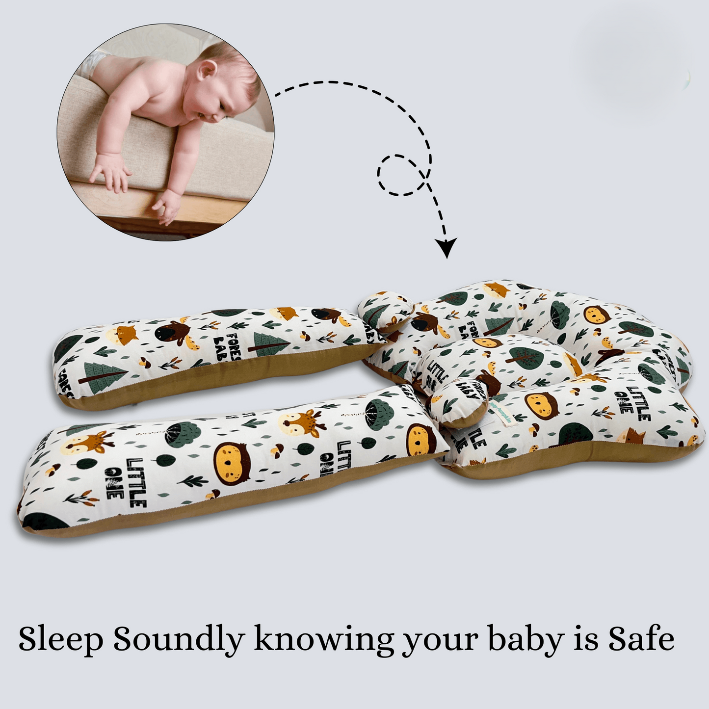 Giggli™ Jungle Snug Baby Lounger – Forest Safety Nest for Newborns