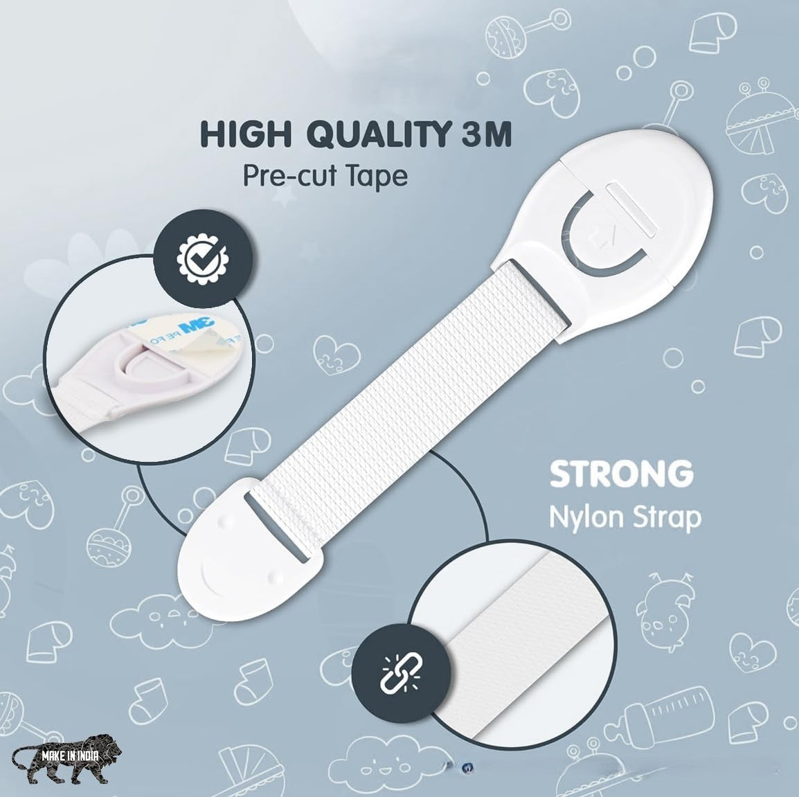 Giggli™ 3M Adhesive Baby Safety Lock – No Drill, No Mess, Just Total Protection
