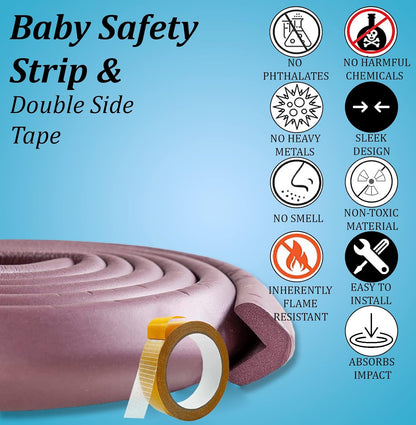 Giggli™ Baby Safety Edge Strip with Double-Sided Tape – 2M Shock-Absorbing Cushion Guard for Furniture Corners