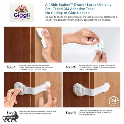 Giggli™ 3M Adhesive Baby Safety Lock – No Drill, No Mess, Just Total Protection