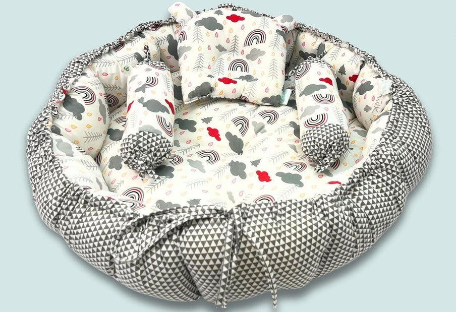 Giggli™ Baby Nest Bed – Ultra Soft Cotton Lounger for Newborn Comfort & Safety
