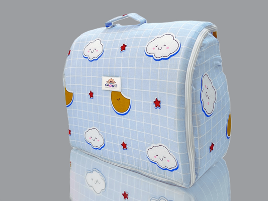 Giggli™ Premium Sky Blu 5-in-1 Foldable Baby Bed – Portable, Lightweight & Ultra-Soft Sleeping Nest