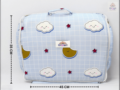 Giggli™ Premium Sky Blu 5-in-1 Foldable Baby Bed – Portable, Lightweight & Ultra-Soft Sleeping Nest