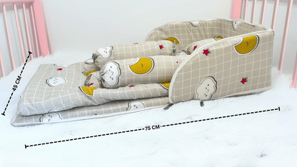 Giggli™ Premium Beige 5-in-1 Foldable Baby Bed – Portable, Lightweight & Ultra-Soft Sleeping Nest