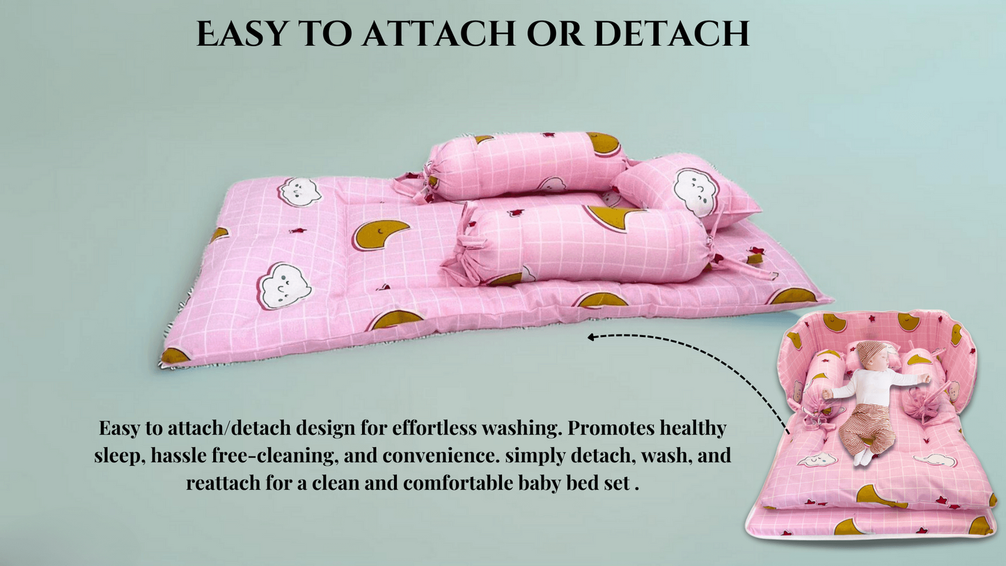Giggli™ 5-in-1 Baby Foldable Bed Set – Lightweight, Portable & Ultra-Comfortable Baby Sleeping Nest