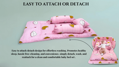 Giggli™ 5-in-1 Baby Foldable Bed Set – Lightweight, Portable & Ultra-Comfortable Baby Sleeping Nest