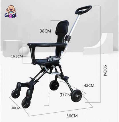 Giggli™ Ultra-Light Foldable Baby Stroller | One-Hand Quick Fold | 360° Wheels | Compact & Travel-Friendly